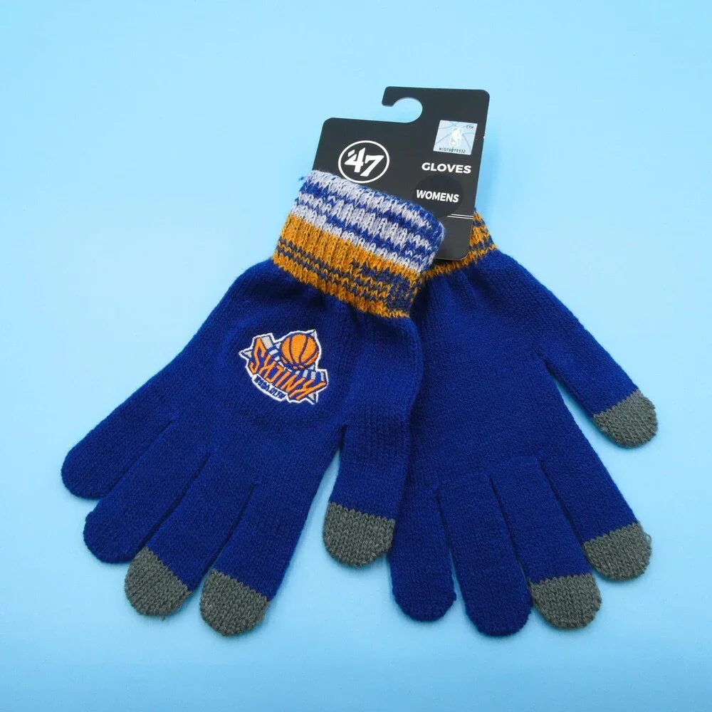 '47 Brand New‎ York Knicks Winter Gloves Womens Blue Knit NBA Glove Basketball